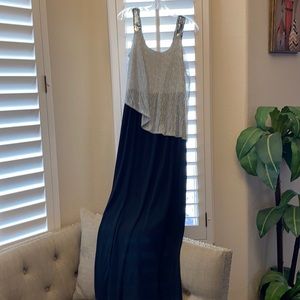 Back and silver dress